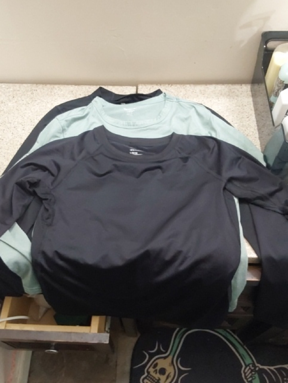 all in motion Black & Sage Layered Crewneck Top
